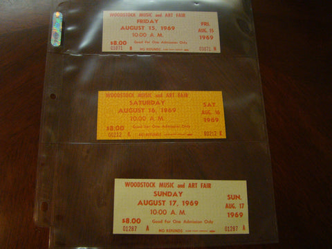 Woodstock Tickets 1969