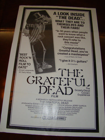 GRATEFUL DEAD MOVIE - ORIGINAL 1977 THEATER POSTER